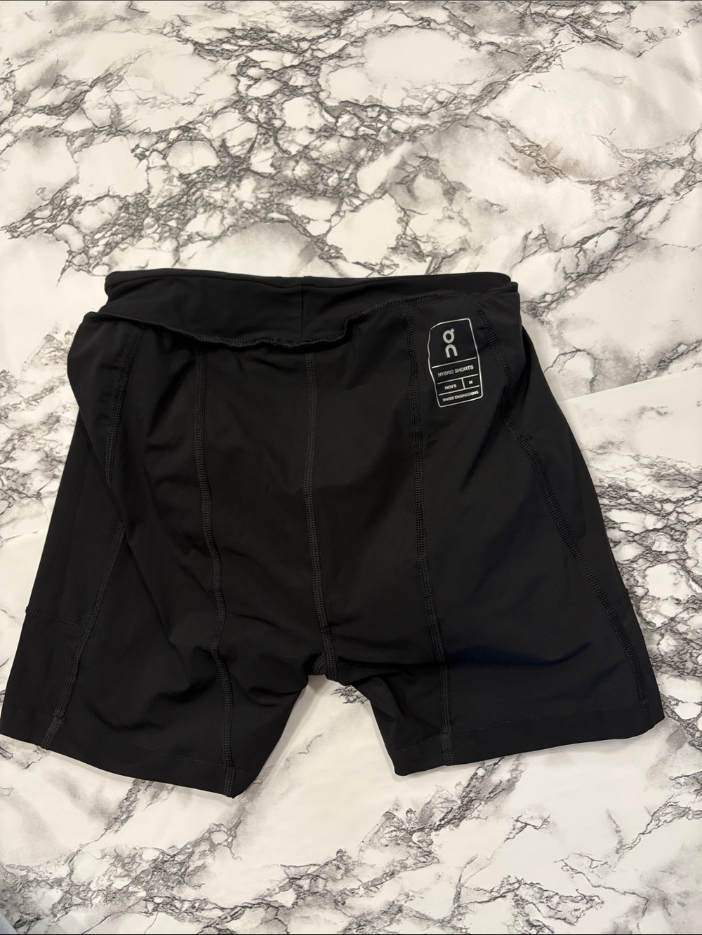 On Cloud Hybrid Men's Shorts 2 in 1 Running with Liner Pocket Color Black - Picture 4 of 7